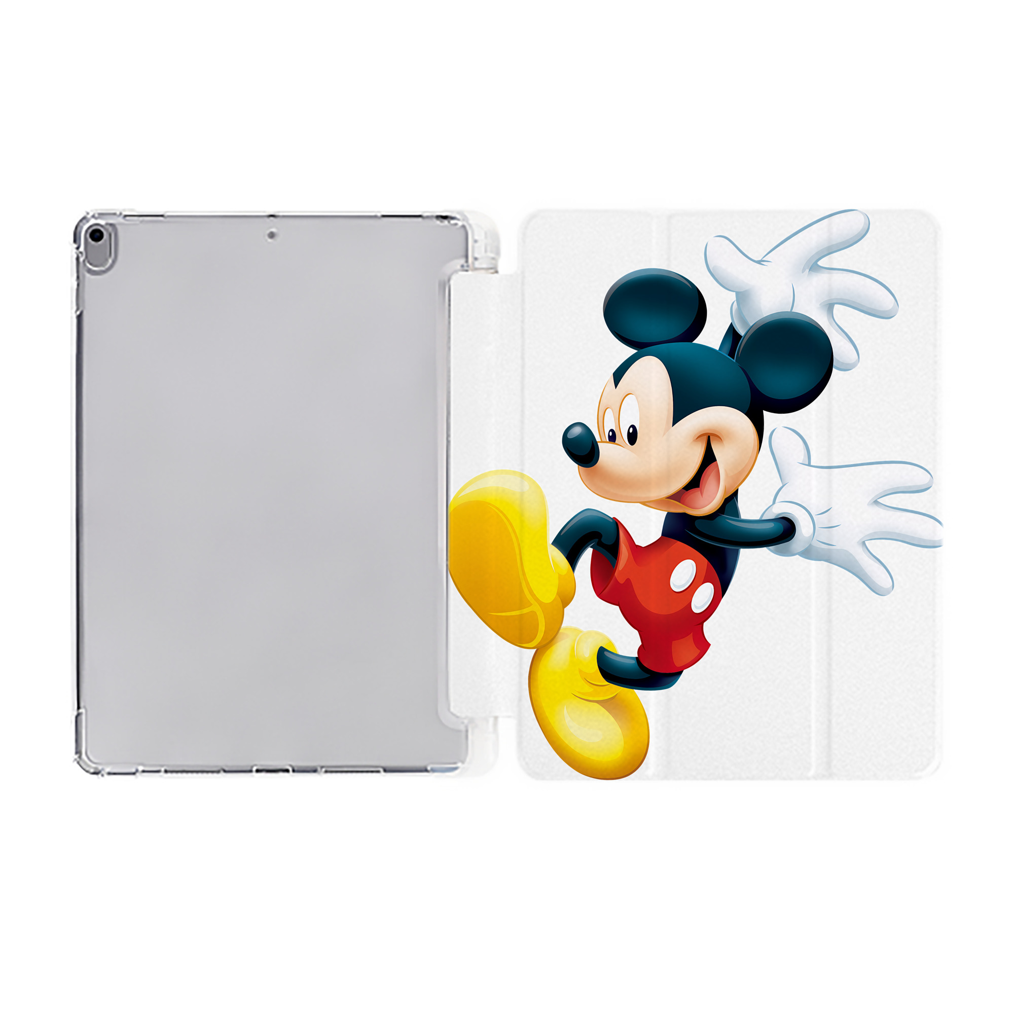（画像用） ミッキーマウス Mickey Mouse IPad ケース ペン収納付き 三つ折りスタンド PUレザー×シリコン 対応機種9.5/10.5/10.9インチ